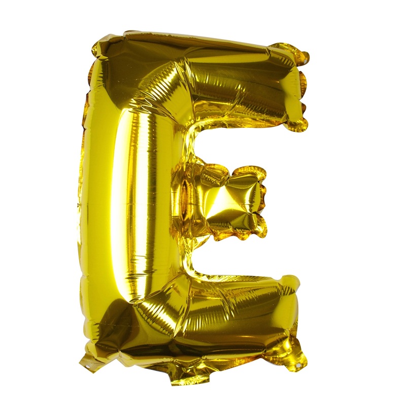 Golden letter E foil balloon 40cm