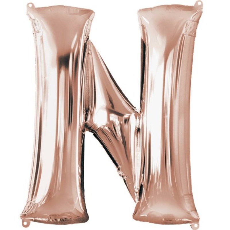 Letter N foil balloon rose gold 41cm