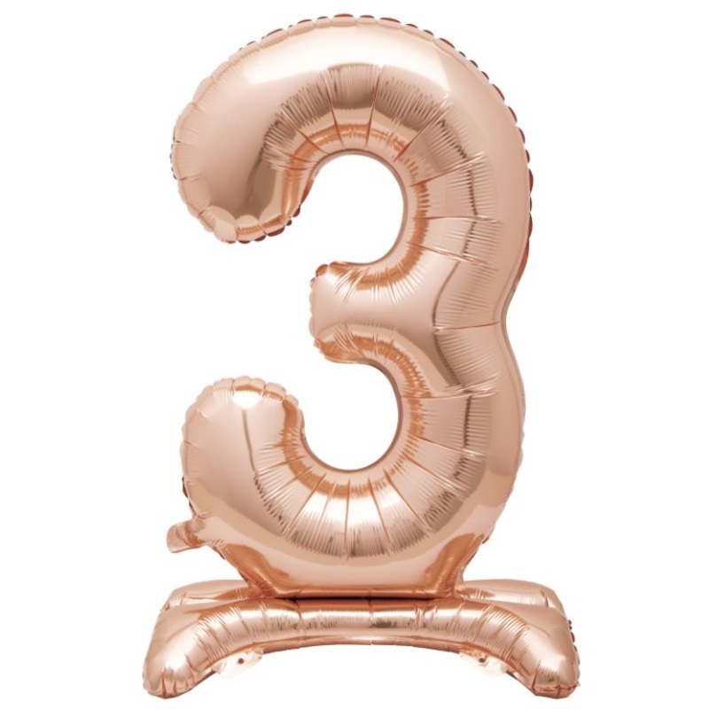 Number 3 standing balloon rose gold 76cm