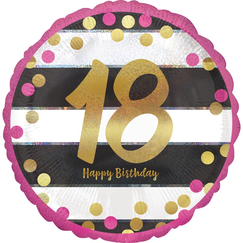 Round foil balloon 18 years 43cm