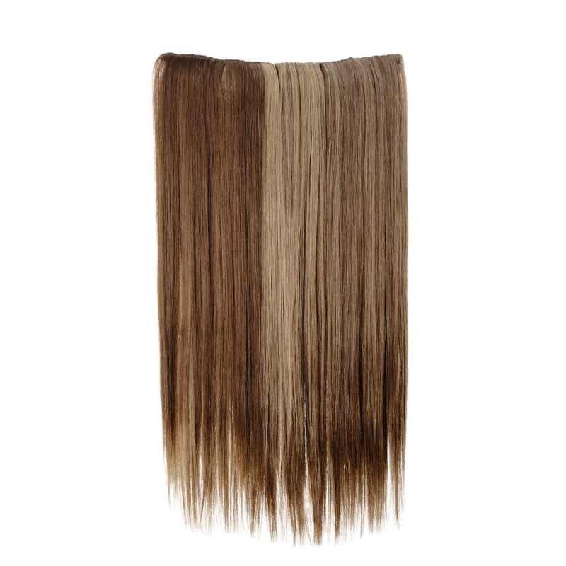 Hairpiece Extension 5 Clips Straight Long Golden Brown Blonde Mix L30172-12/26