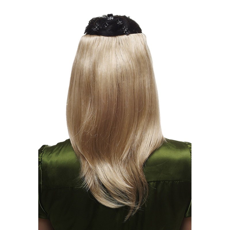 Hairpiece Halfwig 5 Clips Extension wide shoulder length straight medium blond N535-A-22