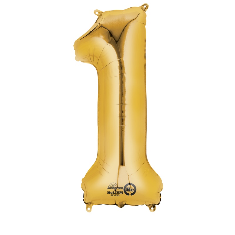 Number balloon 1 gold 86cm