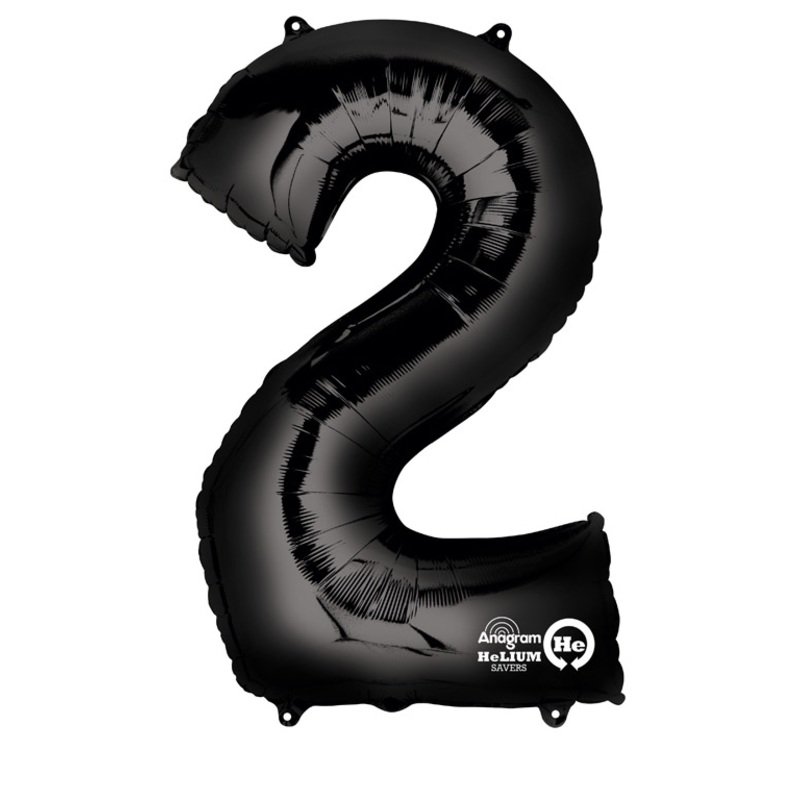 Numbers foil balloon 2 black 83cm