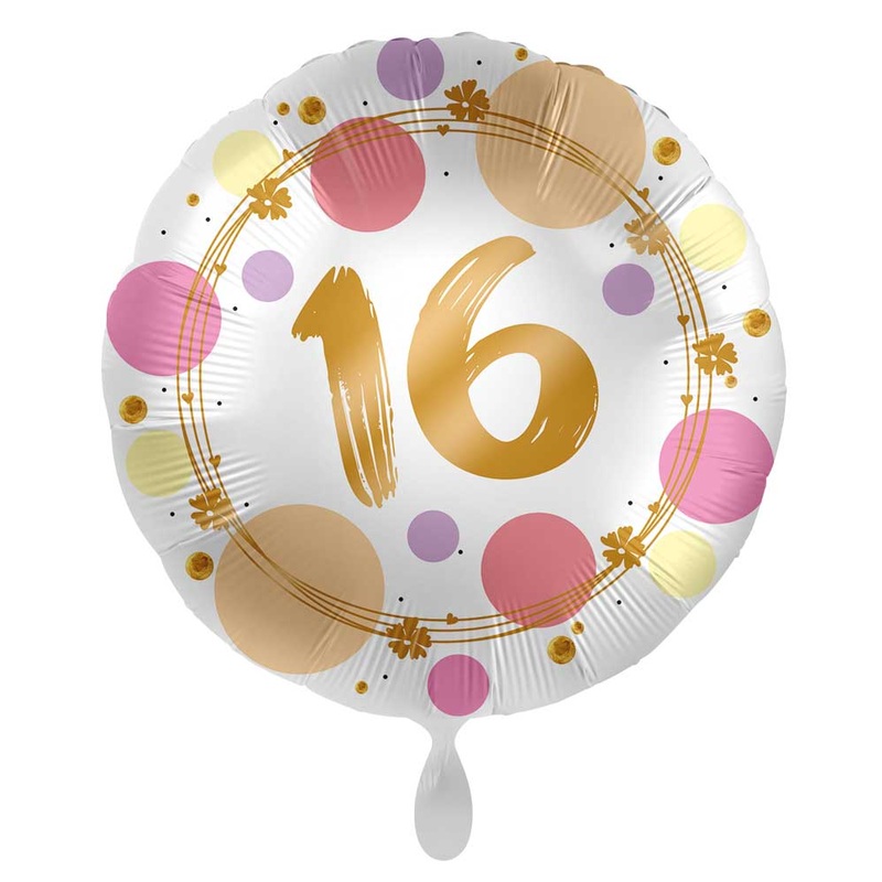 16th birthday balloon Happy Dots 71cm