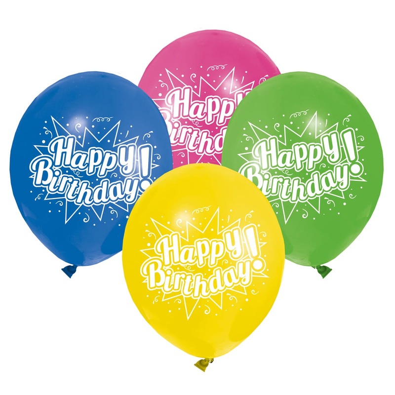 8 birthday spectacle balloons 22cm