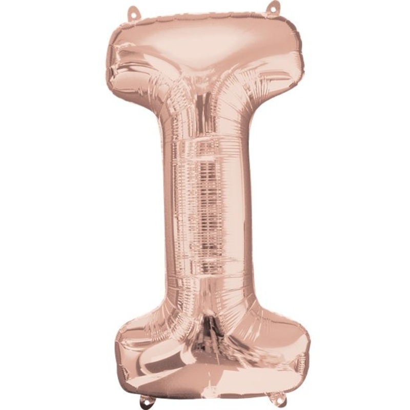 Foil balloon letter I rose gold 41cm