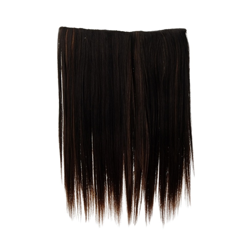 Hairpiece Hair Extension 5 Clip Straight Black-Brown-Blonde Mix L30173
