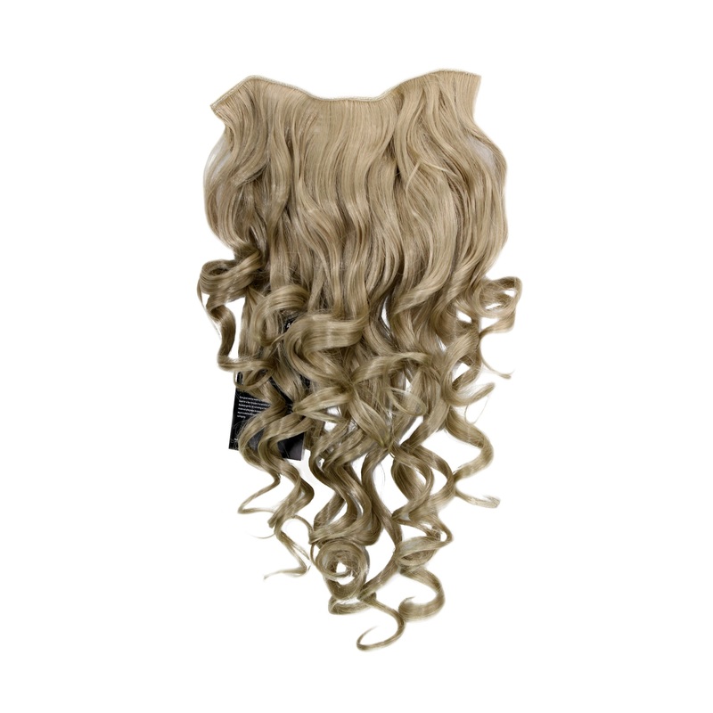 Hairpiece Halfwig 7 Clip In Extension long curls curled light ash blond H9503