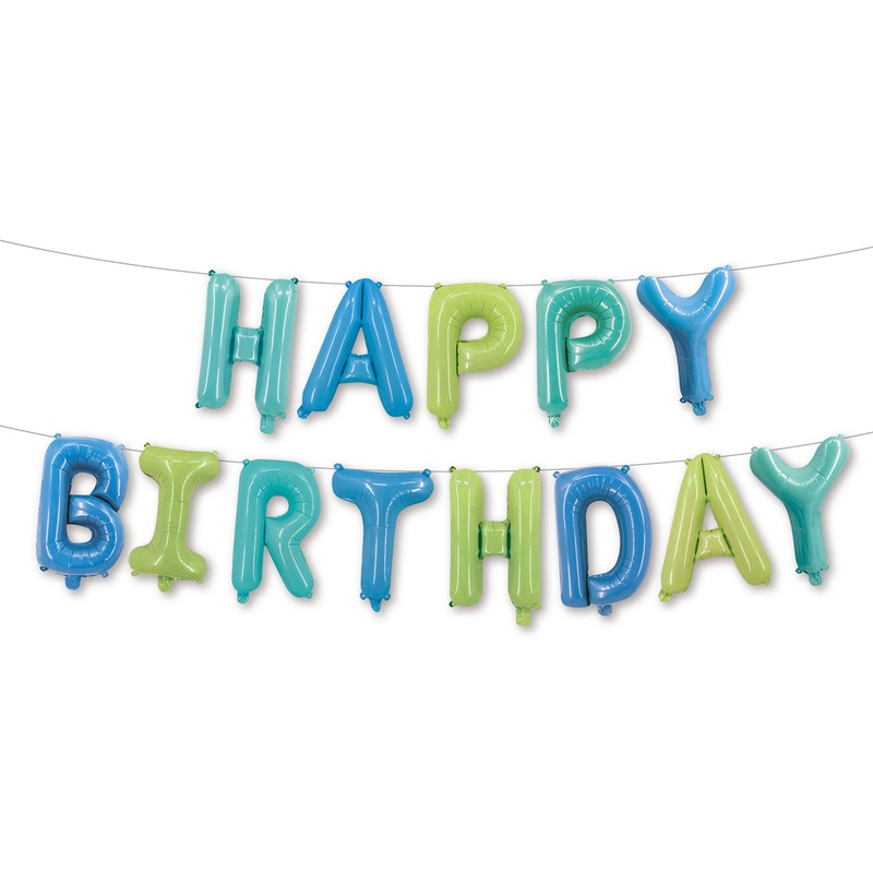 Foil balloon set Neptune Happy Birthday 40cm