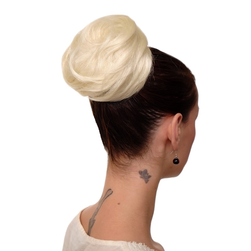 Hairbun Twister Hairpiece bun hair knot large 60s Vintage style platinum blond NHA-004C-613