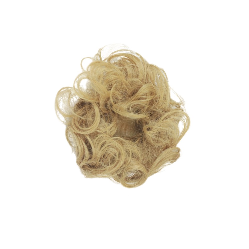 Hair Piece Hair Tie elastic Scrunchy curly curls gold blonde YZF-3054A-86