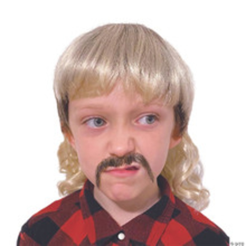 Kid’s Tiger Cool Cat Mullet and Mustache Set