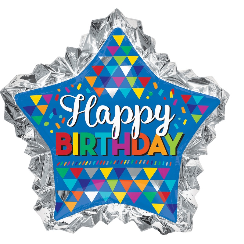 Stars Foil Balloon Polygon Birthday