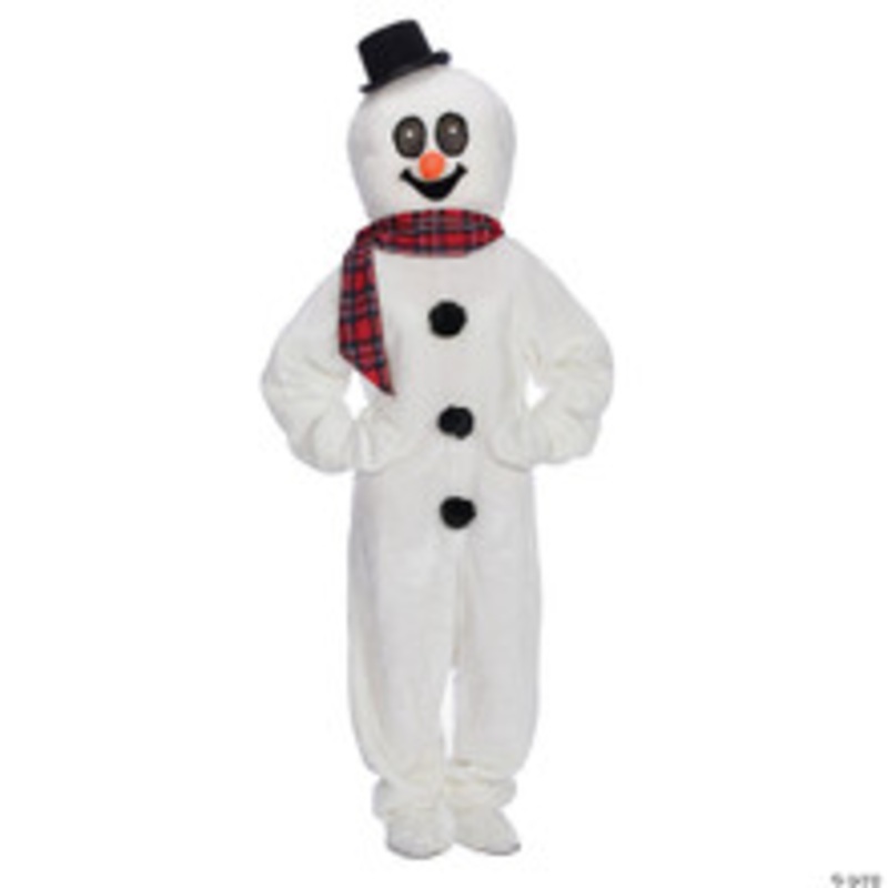 Adult’s Snowman Suit with Mascot Head-Medium