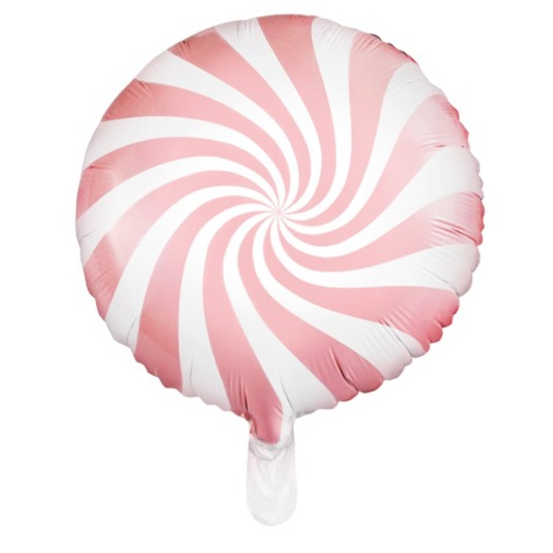 Candy Swirl Foil Balloon Light Pink 45cm