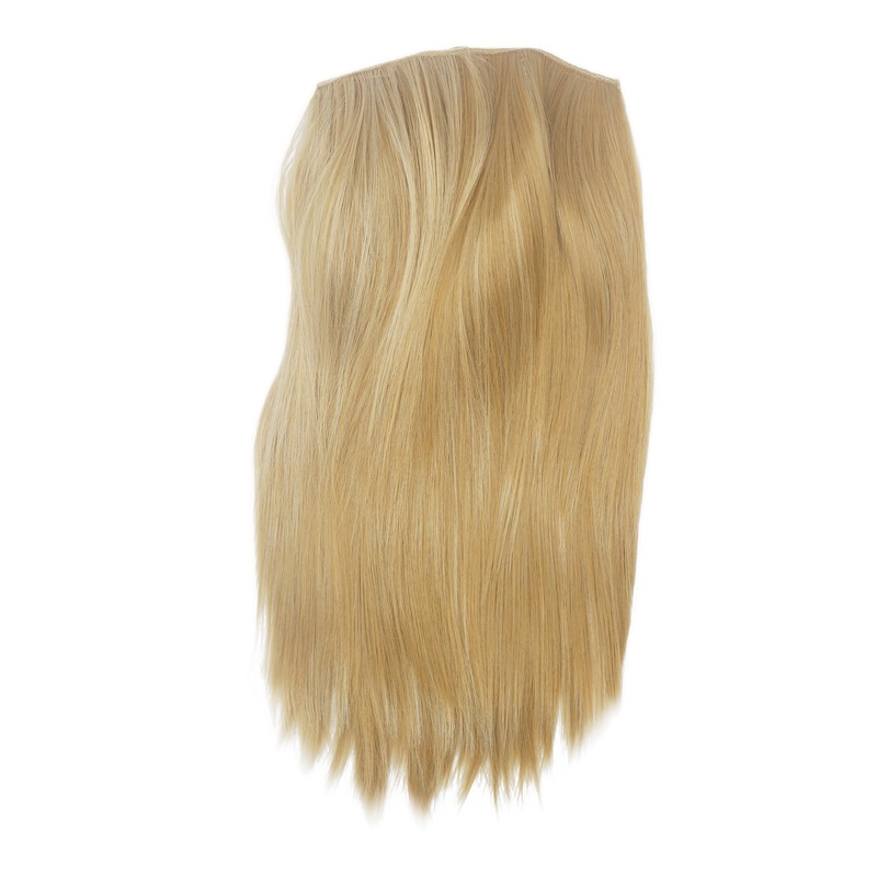 Hairpiece half wig Clip-In Extension smooth straight bright honey blonde HD1401