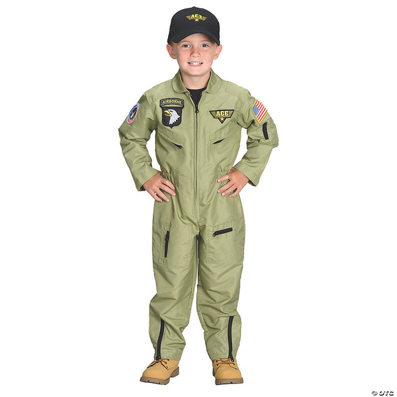 Kids Fighter Pilot Costume|LARGE|SMALL