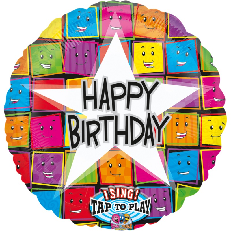 Singing Happy Birthday foil balloon