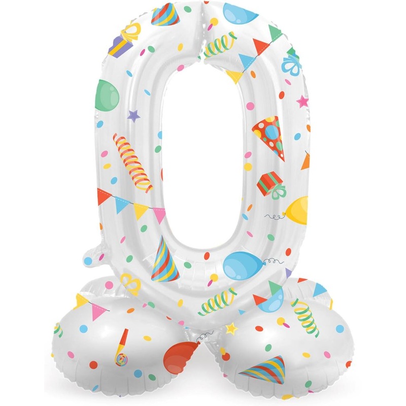 Standing Number 0 Partytime Balloon 41cm