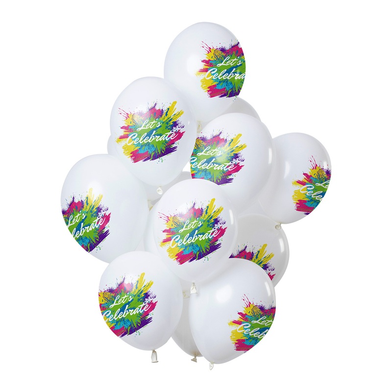 12 latex balloons Let’s Celebrate Color Splash