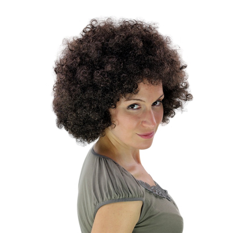 Afro Wig Halloween Carnival Men Women 70s Party Brown Dark Brown PW0011-P4