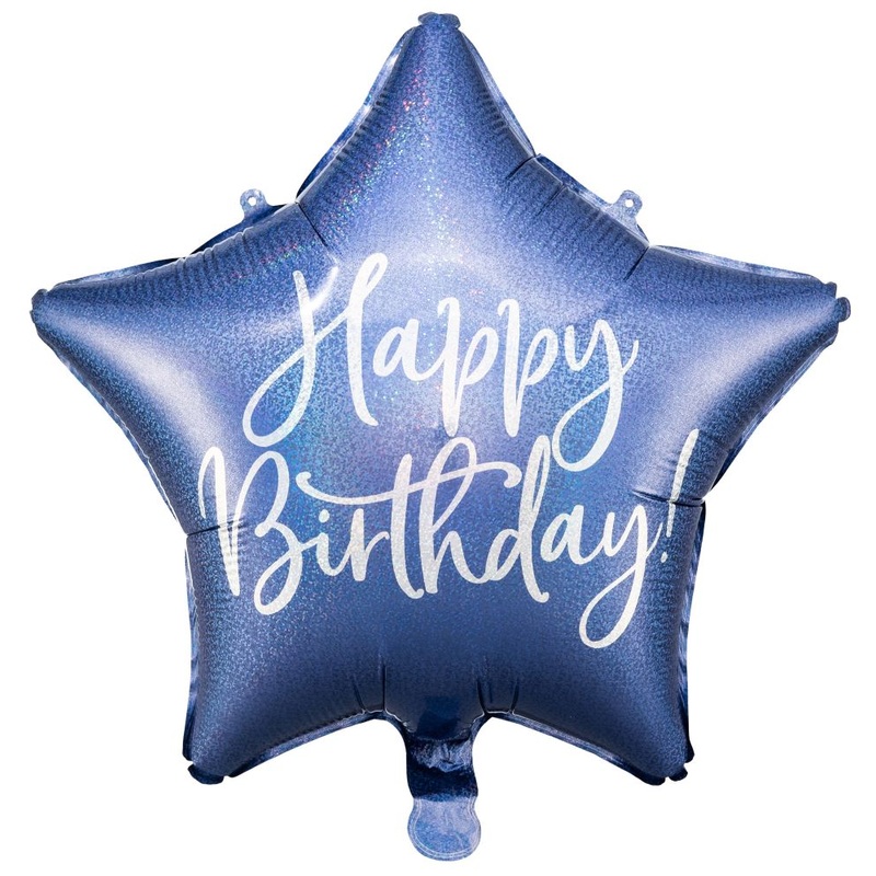 Blue Star Birthday Balloon 40cm