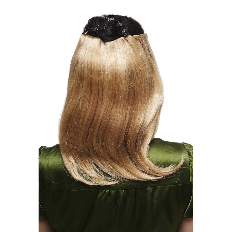 Hairpiece Halfwig 5 Clips Extension wide shoulder length straight medium gold blond N535-A-24B