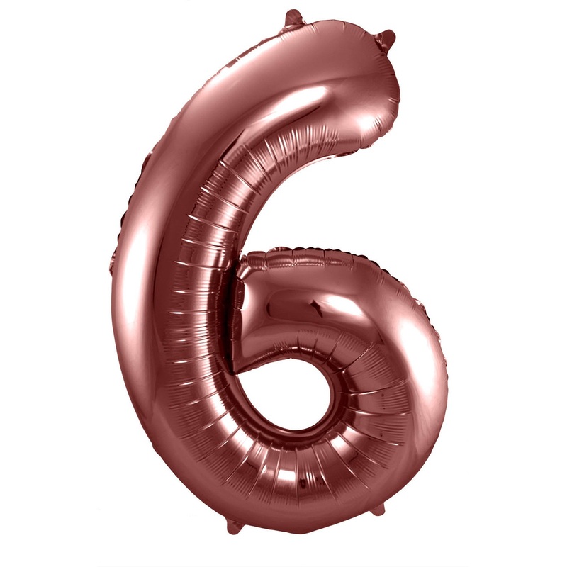 Rose gold metallic number 6 balloon 86cm