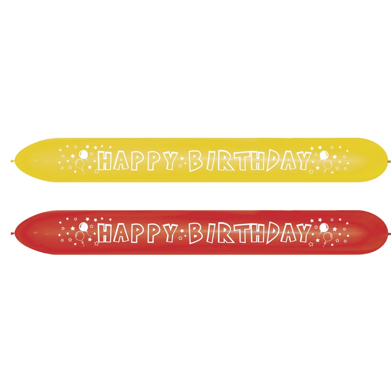 2 Happy Birthday Zeppelin balloons 120cm