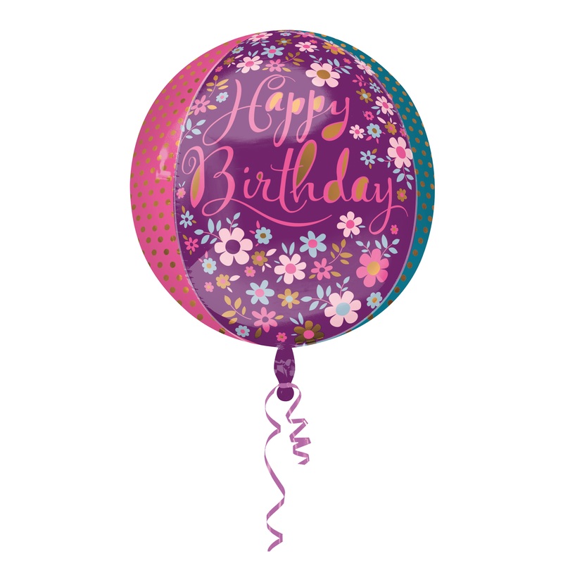 Ball balloon Flowery birthday greetings