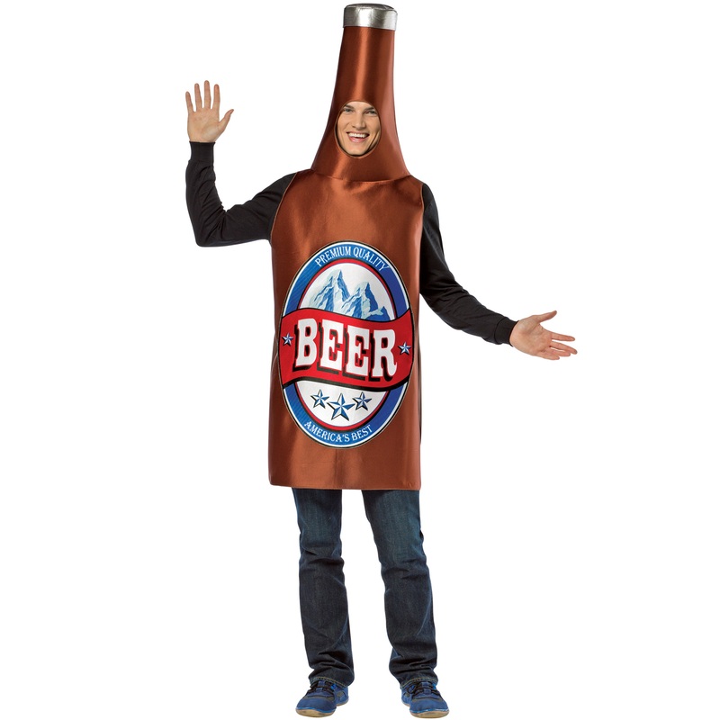 Brown Beer Bottle Adult Costume One Size