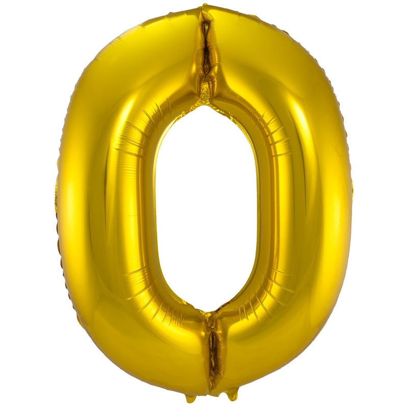 Foil balloon number 0 gold 86cm