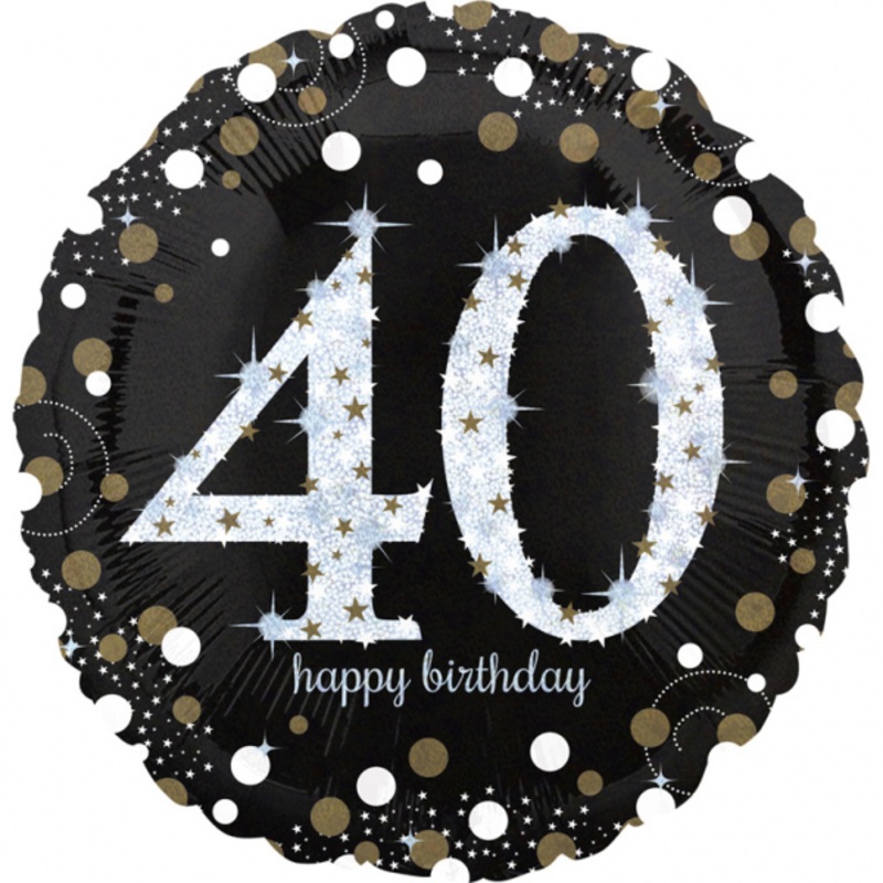Golden 40th Birthday foil balloon 71cm