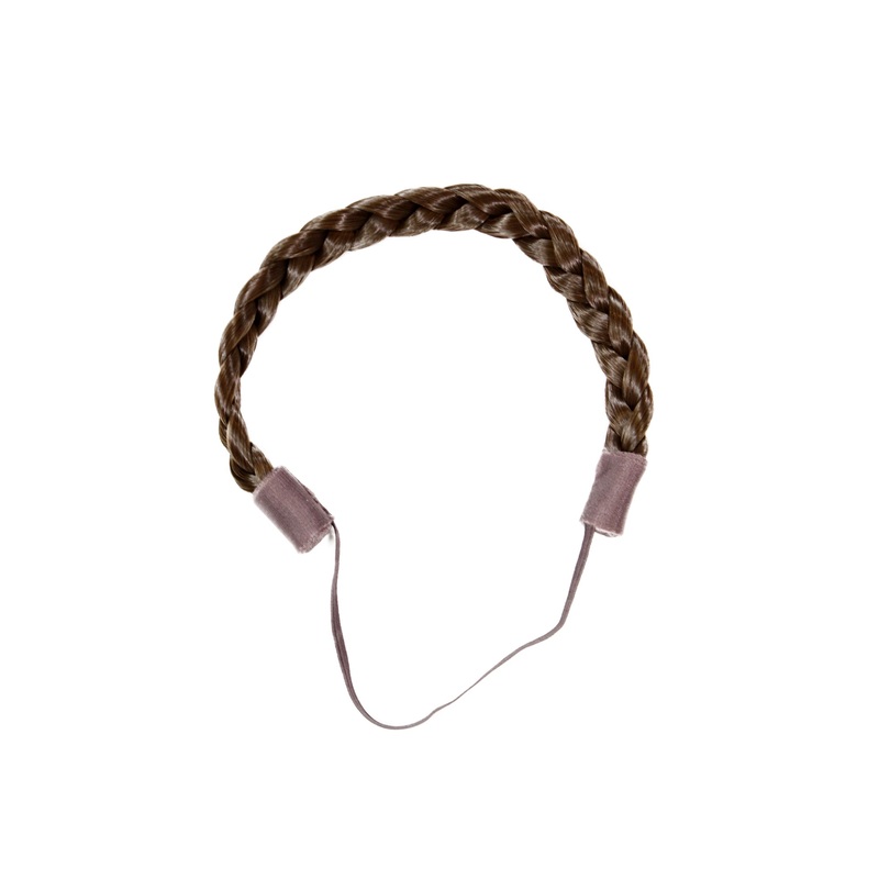 Hairpiece braided plaited hair braid hairband Alice band medium brown YZF-3080-8