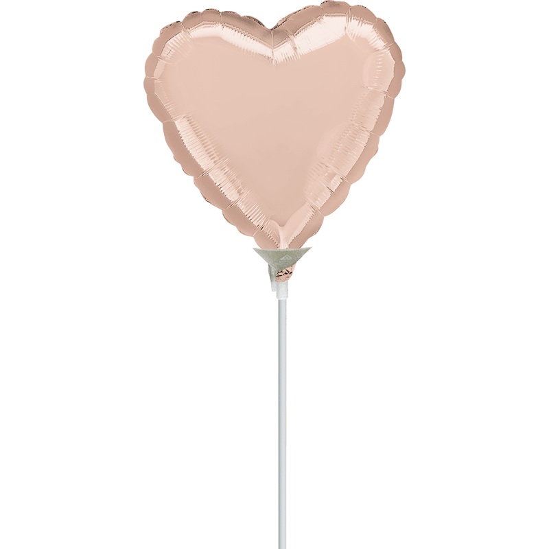 Heart stick balloon rose gold
