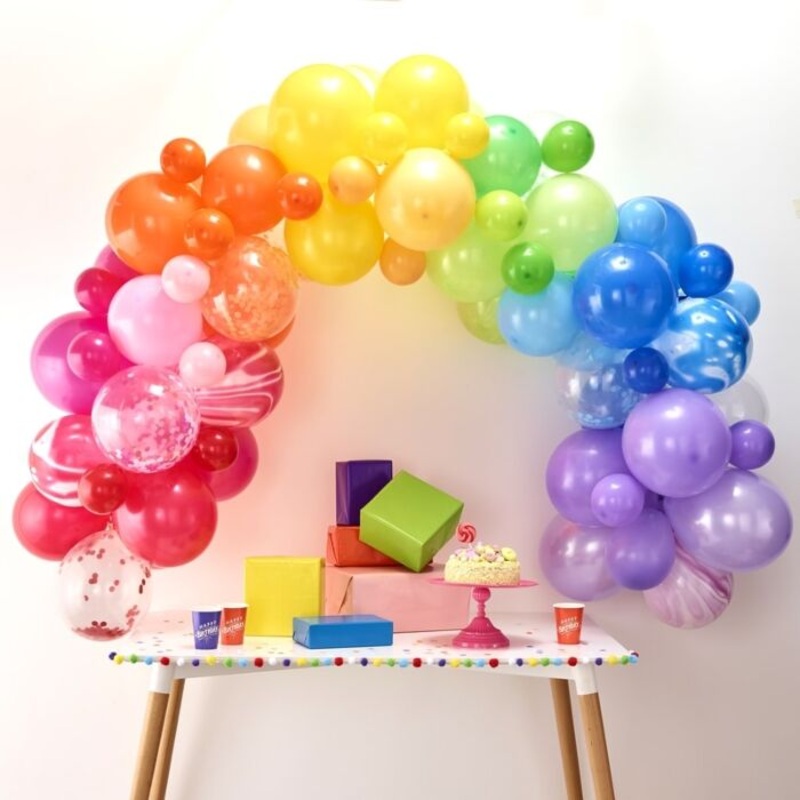 Lovely rainbow balloon garland