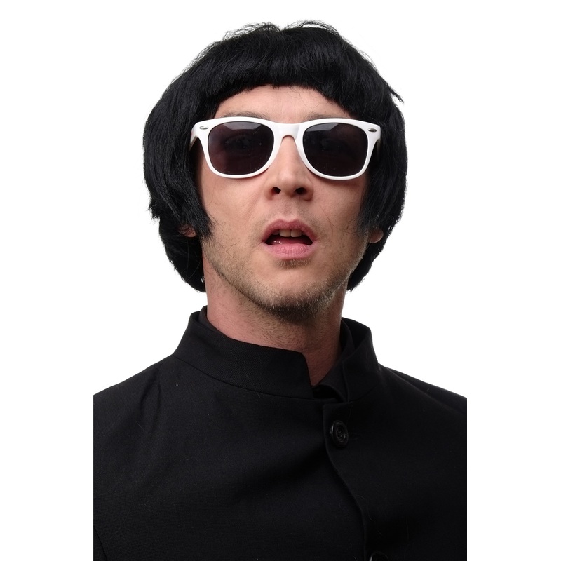 Party Halloween Carnival Wig Men Man Popstar Mod Britpop 60ies Style black 55E
