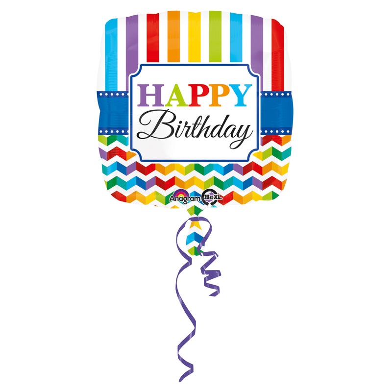 Rainbow Birthday foil balloon 43cm
