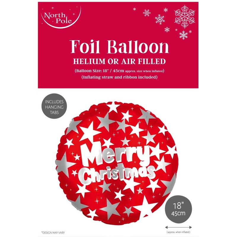 Red Merry Xmas foil balloon 45cm