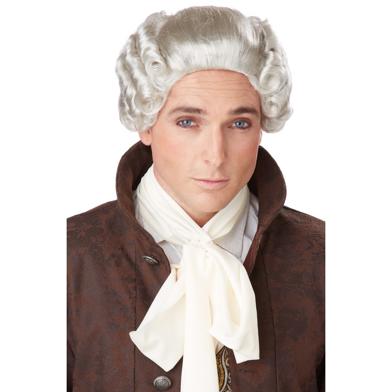 18th Century Peruke Costume Wig (Grey) Standard