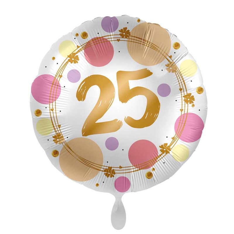 25th birthday balloon Happy Dots 45cm