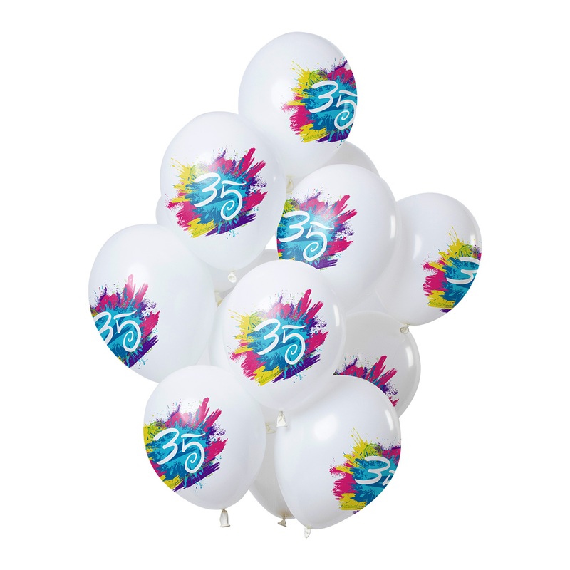35th birthday 12 latex balloons Color Splash