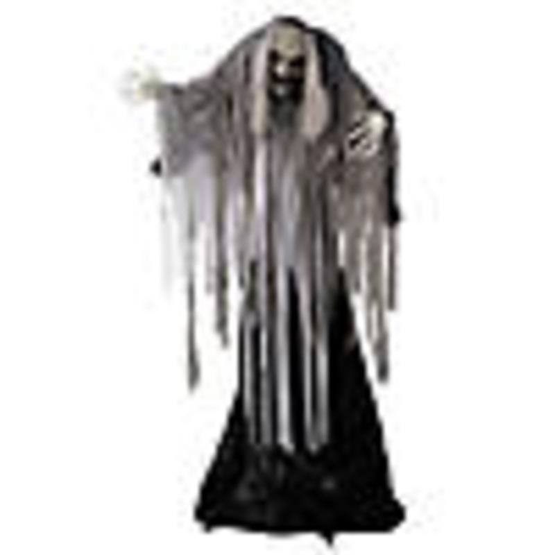 5 Ft. 5 Animated Standing Wrinkled Reaper with Hair Halloween Decoration
