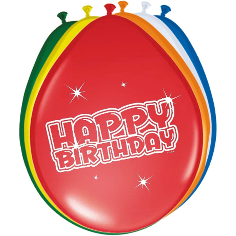 6 Groovy Happy Birthday balloons 30cm