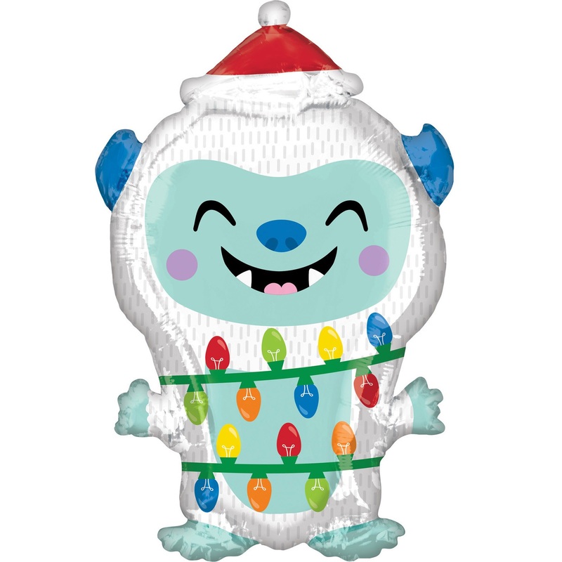 Christmas Yeti foil balloon 27 x 50cm