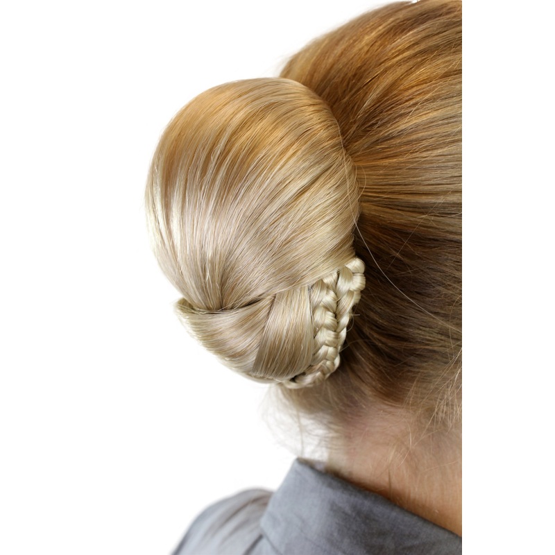 Hairbun bun hairknot knot traditional braided strands plaid blond highlights 907