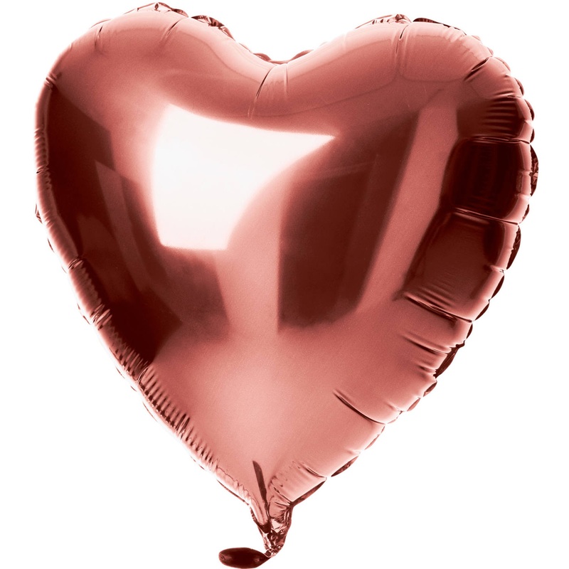 Heart foil balloon bronze 45cm