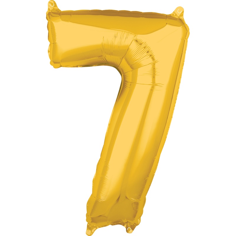 Numbers foil balloon 7 gold 66cm