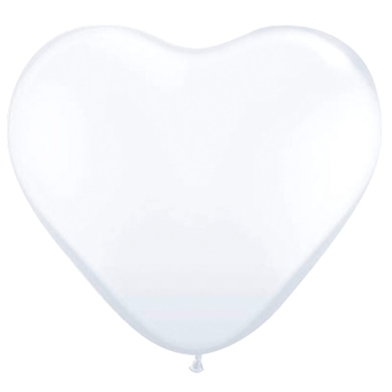 8 Heart Balloons White 30cm